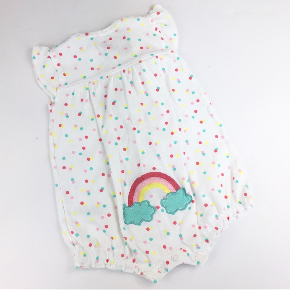 Like New! Carter’s 🌈 Rainbow Romper in White - 3m